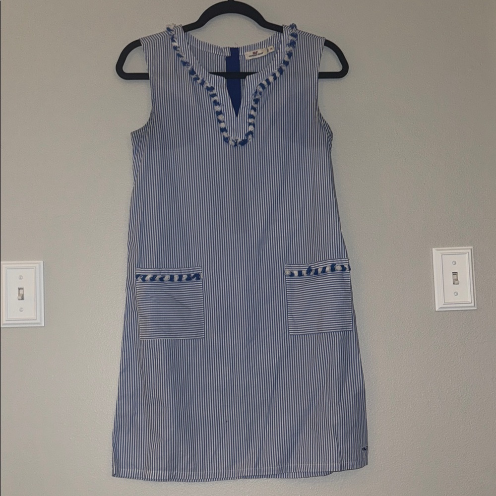 Vineyard Vines Blue and White Striped Mini Dress